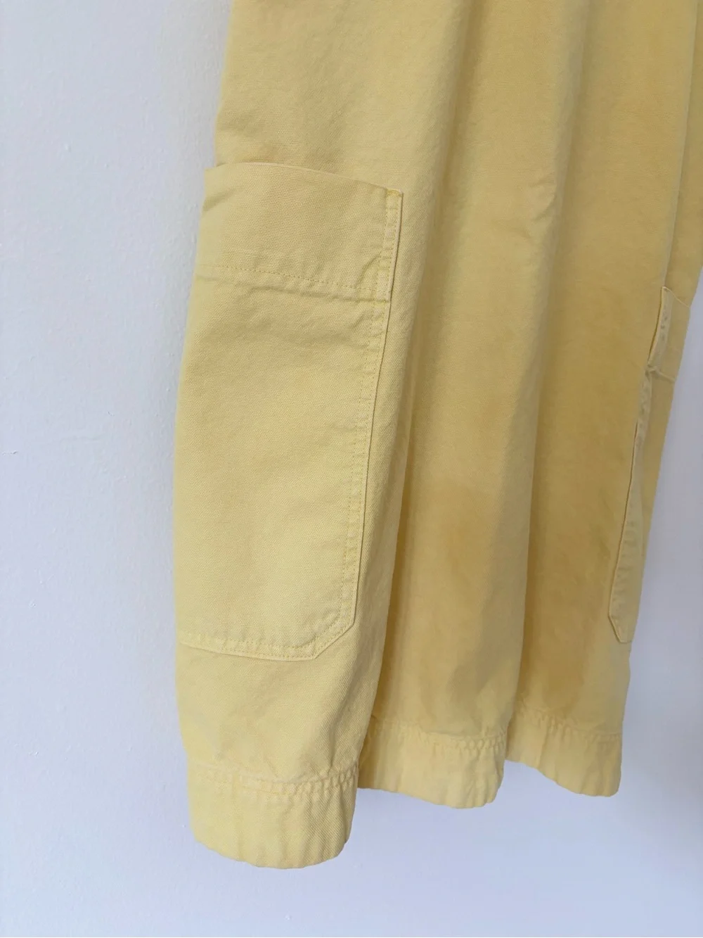 Everlane Sunny Butter Yellow Cross Back Organic Cotton Apron Mini Dress Medium